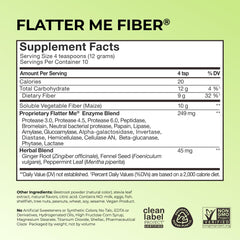 HUM Flatter Me bottle label close-up highlighting clean ingredients.