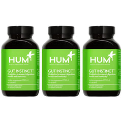 HUM Gut Instinct bottle with capsules for daily digestive balance and diversity