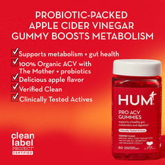 HUM Pro ACV Gummies with vitamin B12 for potential energy support.