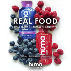 HÜMA Chia Energy Gel Mangoes texture close-up, smooth energy delivery.