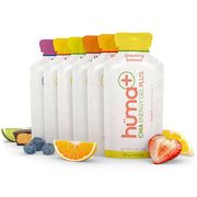 Huma Plus chia energy gel front packaging highlights real-food ingredients for endurance fueling