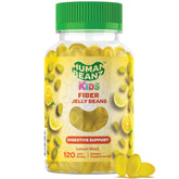 Human Beanz Fiber Jelly Beans packaging shows kid-friendly design for daily fiber support.