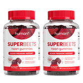 Humann humanN SuperBeets Heart Gummies jar closeup for convenient, sugar-free daily energy support.