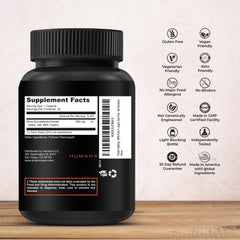 Close-up of HUMANX Fisetin capsules showing uniform 500mg dose