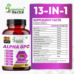 Humming Herbs Alpha GPC + CDP Choline capsules for focused study sessions.