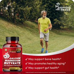 Humming Herbs label highlights non GMO and GMP manufacturing quality.