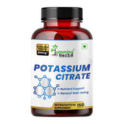 Humming Herbs Potassium Citrate 800 mg bottle, label clearly lists elemental potassium for electrolyte balance.