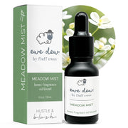 Hustle & Blush Meadow Mist dryer ball oil for lasting laundry fragrance.