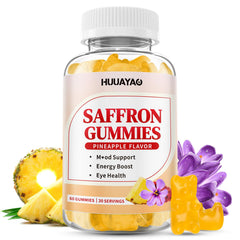 HUUAYAO 10-in-1 saffron gummies bottle supports daily mood balance