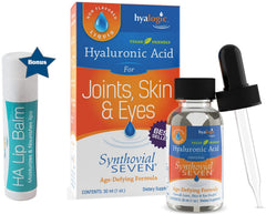 Hyalogic Liquid Synthovial Seven bottle promotes internal hydration and joint support.