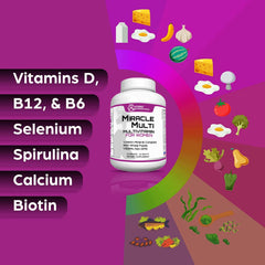 MiracleMulti probiotics capsules highlighting gut-friendly formula