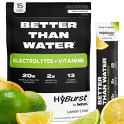 Hyburst Better Than Electrolyte bottle pour shows refreshing hydration for active days.