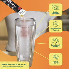 Hyburst dissolving powder in water creates a smooth electrolyte drink.