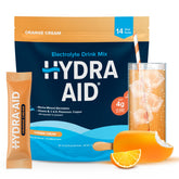 HYDRA AID electrolyte packets in a pack for on-the-go hydration.