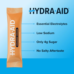 HYDRA AID orange-cream-stick close-up label shows vitamins