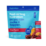 HYDRANT fruit punch stick-pack for convenient on-the-go hydration.