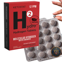 HYDRO HYDROGEN TABLETS dissolve in water to create 12 ppm hydrogen nanobubbles
