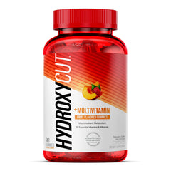 Hydroxycut Gummies caffeine-free bottle, ideal for on-the-go snacking.