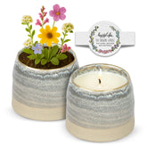 Hyggelight Greta growing candle in lavender-scented ceramic pot ready to burn with clean soy