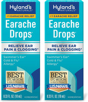 Hyland's Earache Drops bottle front view demonstrates at-home ear relief.