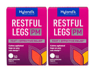 Hyland's Restful Legs PM tablets dissolve under the tongue for quick relief and sleep support.