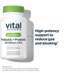 Hyperbiotics Vital Nutrients five probiotic strains illustrated for diverse gut support.