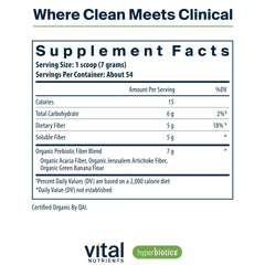 Hyperbiotics Vital Nutrients scoop included for easy daily prebiotic dosing.