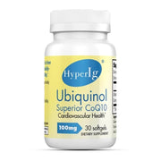 HyperIg Ubiquinol CoQ10 100mg bottle supports heart health and daily energy.