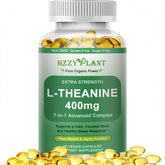 HZZYPLANT L-Theanine softgels bottle for calm focus and daily balance.