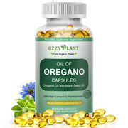 HZZYPLANT Oil of Oregano with Black Seed Softgel bottle pour for easy daily use and dosing