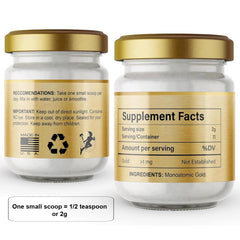 I Am Joy Co. Pure Ormus White Gold powder close-up showing fine particles for quality.