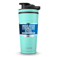 Ice Shaker 26oz mint bottle, top view showing sleek design and portability.
