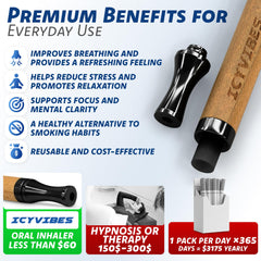 ICYVIBES wooden inhaler with cotton filter for a clean, aroma-free experience.