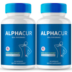 IDEAL PERFORMANCE AlphaCur bottle front highlights packaging for potential nerve support and daily vitality.