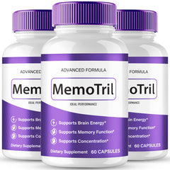 IDEAL PERFORMANCE MemoTril capsules bottle front view for daily focus support.