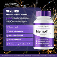 IDEAL PERFORMANCE MemoTril capsules side view with smooth natural capsules