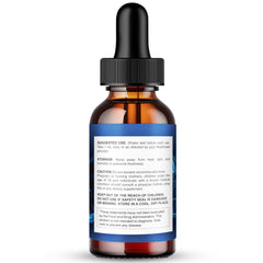 Close-up of Nu Nerve Drops label highlights natural formula and strength.