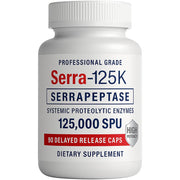 iEnzymes Serra-125K capsule close-up, highlighting high potency for daily use.