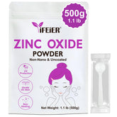 iFEiER Zinc Oxide Powder, cosmetic-grade, fine texture for DIY skincare formulations.
