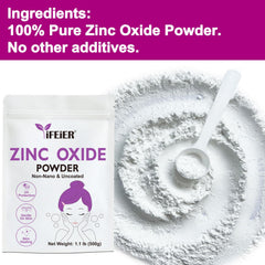 iFEiER Zinc Oxide Powder non-nano, ideal for surface protection in cosmetics.