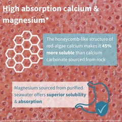Igennus Algae Calcium & Magnesium label view emphasizing vegan, non-GMO formula