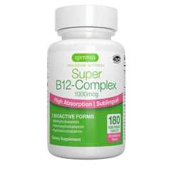 Igennus Sublingual B12 Complex bottle with vegan, sugar-free formula on label.