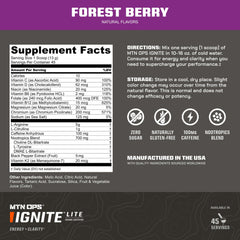 Ignite Lite gluten-free label highlights sugar-free, natural flavors.