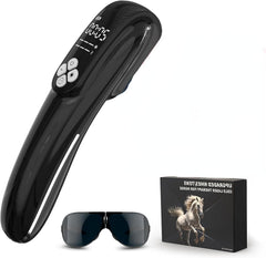 iKeener cold-laser therapy device front view for horses, portable treatment option.