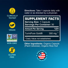 BioEmblem Turmeric Curcumin with Clinically Studied TurmiPure - 1 Small Cap Daily, 24x More Absorption Than Others - Joint Support, Healthy Inflammation Tumeric Supplements - Non-GMO - 30 Servings