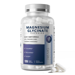 iMATCHME magnesium glycinate bottle front promotes calm and restful sleep