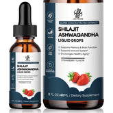 iMATCHME Shilajit liquid drop bottle pour, suggesting daily energy support