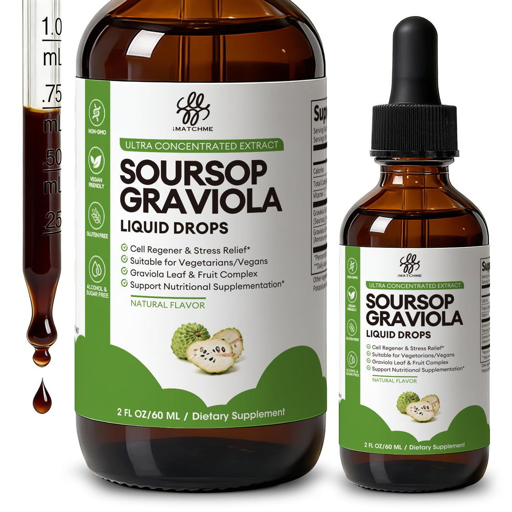 iMATCHME soursop graviola liquid drop bottle for daily immune support