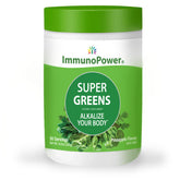 ImmunoPower Super Greens bottle front highlighting premium packaging for daily wellness.