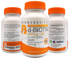 IMMUNOVITES 3-pack bottle front showing high-dose biotin 100 mg